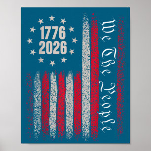 250 jaar 1776 2026 250ste verjaardag usa vlag de poster