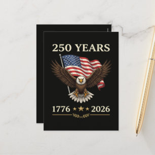 250 Jaar 1776 2026 Adelaar Amerikaanse Vlag Feestdagenkaart