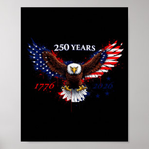 250 jaar 1776–2026 Amerikaanse adelaar patriottisc Poster