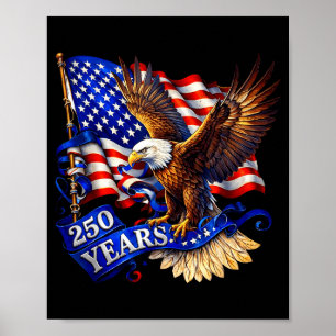 250 jaar 1776 2026 verjaardag usa voor mannen vrou poster