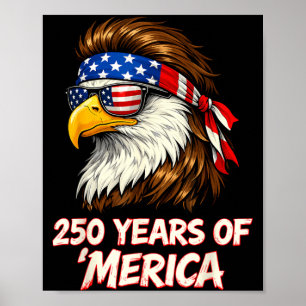 250 Jaar AAmerica Eagle 4 juli USA Heren Poster