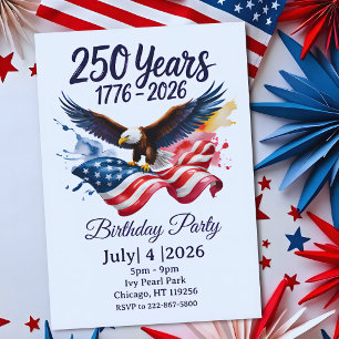 250 Jaar Adelaar Aquarel Amerikaanse Vlag 1776 202 Kaart