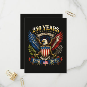 250 jaar Amerika 1776 2026 250ste verjaardag Uitnodiging Briefkaart