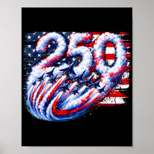 250 Jaar Amerika 1776 2026 Gevechtsvliegtuig Vlieg Poster