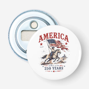 250 Jaar Amerika 1776 2026 Patriottische Cowboy Button Flesopener