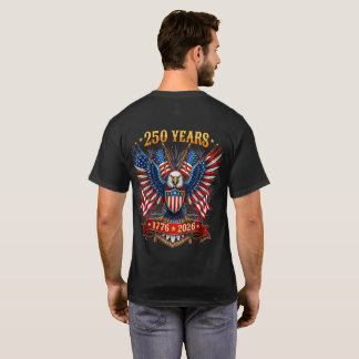 250 jaar Amerika 1776 2026 Voor- en achterkant T-shirt