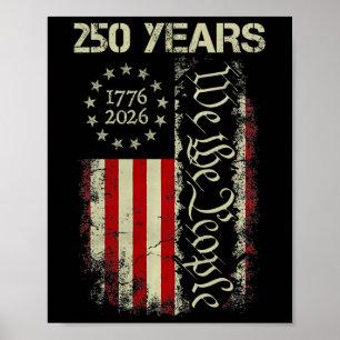 250 Jaar Amerika 1776 2026 We The People Vlag Usa Poster