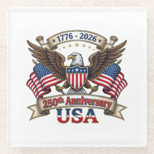 250 Jaar Amerika 250e 4 juli Viering 1 Glazen Onderzetter