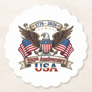 250 Jaar Amerika 250e 4 juli Viering 1 Kartonnen Onderzetters
