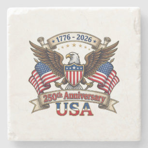 250 Jaar Amerika 250e 4 juli Viering 1 Stenen Onderzetter