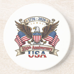 250 Jaar Amerika 250e 4 juli Viering 1 Zandsteen Onderzetter