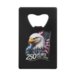 250 Jaar Amerika 250e Verjaardag Patriottisch USA Kredietkaart Flessenopener