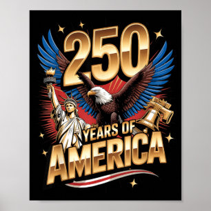 250 Jaar Amerika 250e Verjaardag VS Vlag Poster
