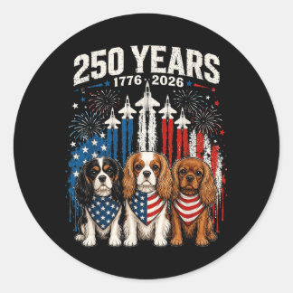 250 Jaar Amerika Cavalier King Charles Spaniel Ronde Sticker
