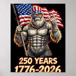 250 Jaar Amerika Herdenking 1776 2026 Bigfoot 4t Poster