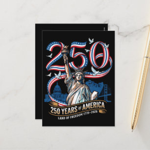 250 Jaar Amerika Herdenking 1776 2026  Feestdagenkaart