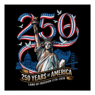 250 Jaar Amerika Herdenking 1776 2026 Perfect Poster