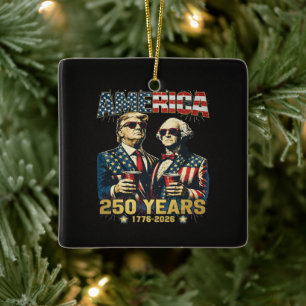 250 Jaar Amerika Herdenking 250e Trump Keramisch Ornament
