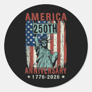 250 jaar Amerika Jubileum 4 juli Onafhankelijk Ronde Sticker