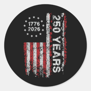250 Jaar Amerika Verjaardag 250e Onafhankelijkheid Ronde Sticker