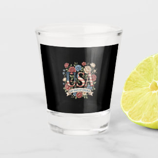 250 Jaar Amerika Verjaardagsbloemen USA 250e Bi Shot Glas