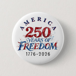 250 Jaar Amerika Viering Ronde Button 5,7 Cm