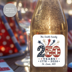250 Jaar Amerika Viering van het Jubileum Vierkante Sticker