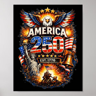 250 Jaar Amerikaans 1776 2026 250e Amerikaanse Ver Poster