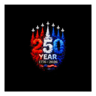 250 Jaar Amerikaans 1776 2026 250ste USA Patriotti Perfect Poster
