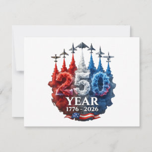 250 Jaar Amerikaans 250e Amerika Patriottisch 4 ju Bedankkaart