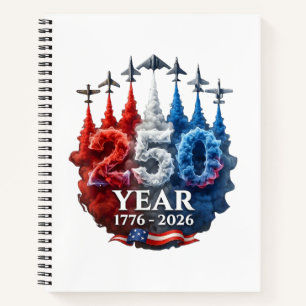 250 Jaar Amerikaans 250e Amerika Patriottisch 4 ju Notitieboek