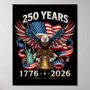 250 Jaar Amerikaans 250e Amerika Patriottisch 4 ju Poster