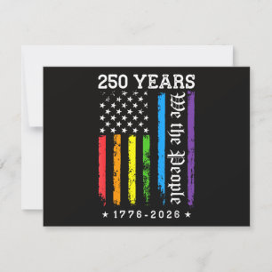 250 jaar Amerikaanse 250e verjaardag US LGBT Pr Bedankkaart