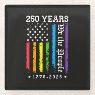 250 jaar Amerikaanse 250e verjaardag US LGBT Pr Glazen Onderzetter