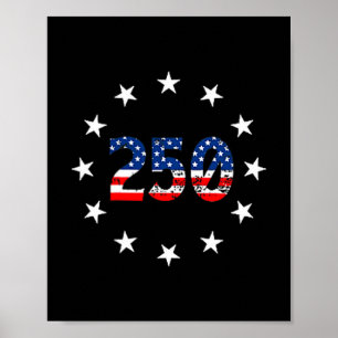 250 jaar amerikaanse 250e verjaardag usa vlag 4e poster