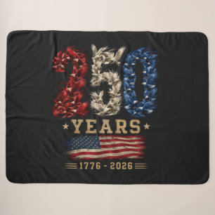 250 Jaar Amerikaanse Adelaar Vlag Patriottisch  Sherpa Deken