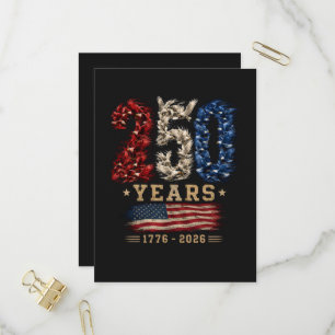 250 Jaar Amerikaanse Adelaar Vlag Patriottisch Uitnodiging Briefkaart