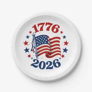 250 Jaar Amerikaanse Onafhankelijkheid Patriottisc Papieren Bordje