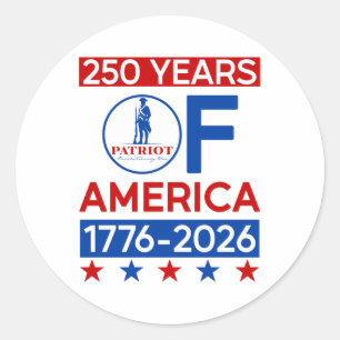 250 jaar Amerikaanse revolutie Semiquincentenni Ronde Sticker