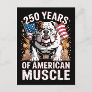 250 Jaar Amerikaanse Spierkracht Bulldog Briefkaart