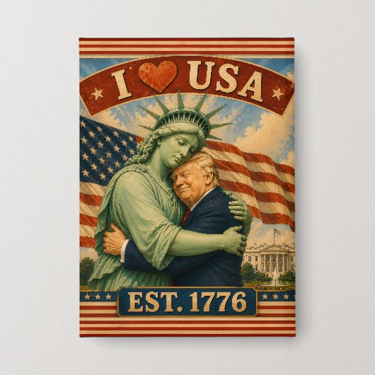 250 Jaar Amerikaanse Trots Liefde VS Button (Voorkant)