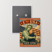 250 Jaar Amerikaanse Trots Liefde VS Button (Voorkant / Achterkant)