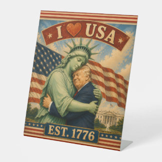 250 Jaar Amerikaanse Trots Liefde VS Reclamebord Met Voetstuk