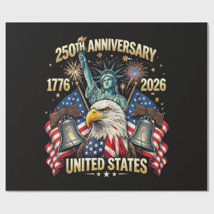 250 Jaar Amerikaanse Viering 1776-2026 USA Vlag Cadeaupapier