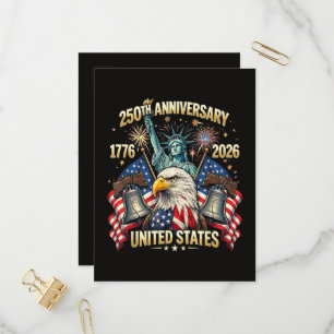 250 Jaar Amerikaanse Viering 1776-2026 USA Vlag Uitnodiging Briefkaart