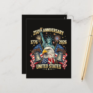 250 Jaar Amerikaanse Viering 1776-2026 Vlag van de Feestdagenkaart