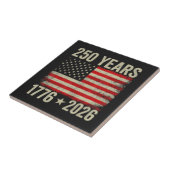 250 Jaar Amerikaanse Vlag 1776-2026 Tegeltje (Zijkant)