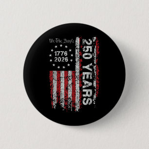 250 jaar Amerikaanse vlag 4 juli Onafhankelijkheid Ronde Button 5,7 Cm