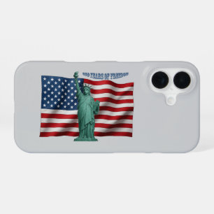 250 Jaar Amerikaanse Vlag met het Vrijheidsbeeld iPhone 16 Hoesje