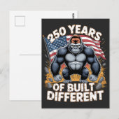 250 Jaar Built Different Gorilla Patriottisch Briefkaart (Voorkant / Achterkant)